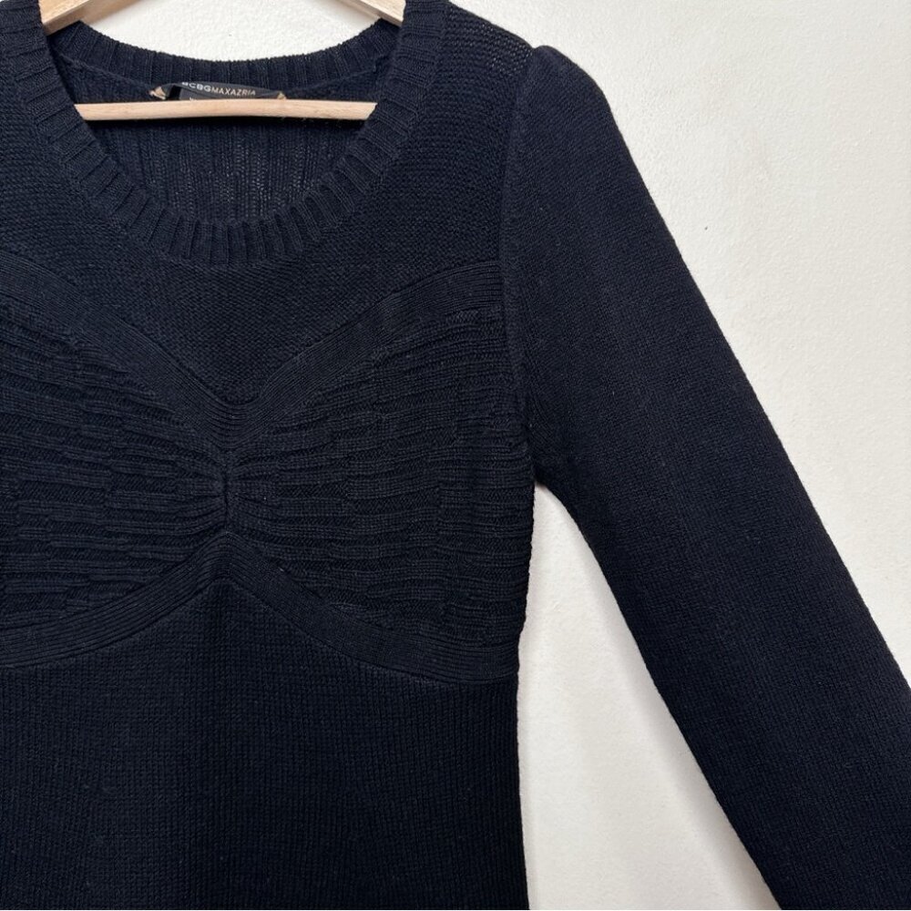 BCBGMAXAZRIA Womens Small Crew Neck Long Sleeve Cashmere Sweater Dress - Picture 7 of 14
